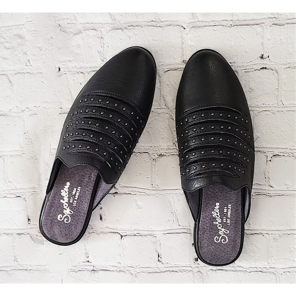 NWT Seychelles Leather Studs Embellished Cut Out Comfort Shoes Slip-on Mules - Picture 2 of 8